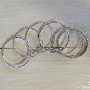 Elegant Silver Bangle Set